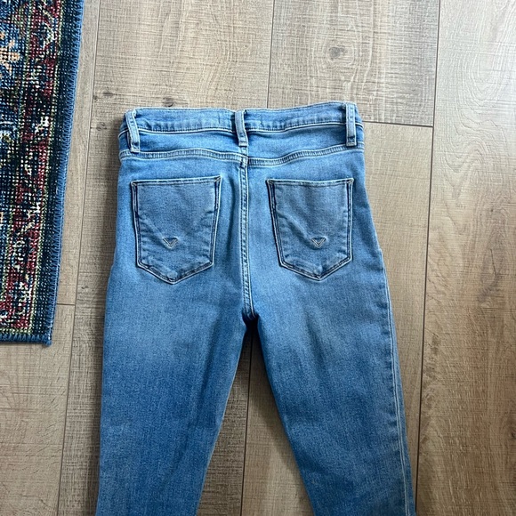 Hudson Nordstrom Women's Nico Skinny Blue Distressed Fraying Holes Jeans 25 S - Picture 6 of 6